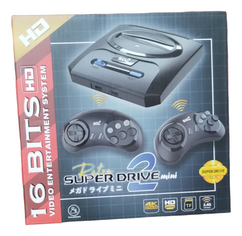 Consola 16 Bits Retro Super Drive 2 Mini - Hd Sega Negro