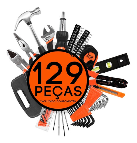 Imagem 6 de 7 de Kit Jogo De Ferramentas 129 Peças Br Torq + Maleta