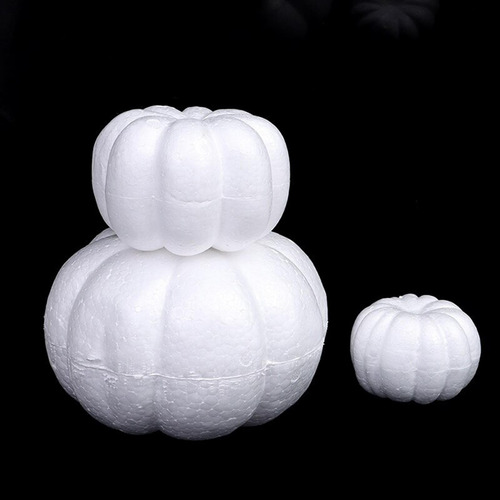 3x Calabazas De Espuma Blanca Halloween Para Fiesta Modelado