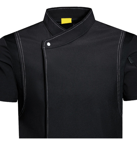 2 Chef Coat Chaqueta Manga Corta Negro M