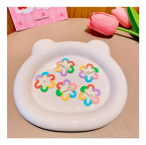 Aac Paquete De 10 Pinzas For El Pelo Con Flores De Arcoíris