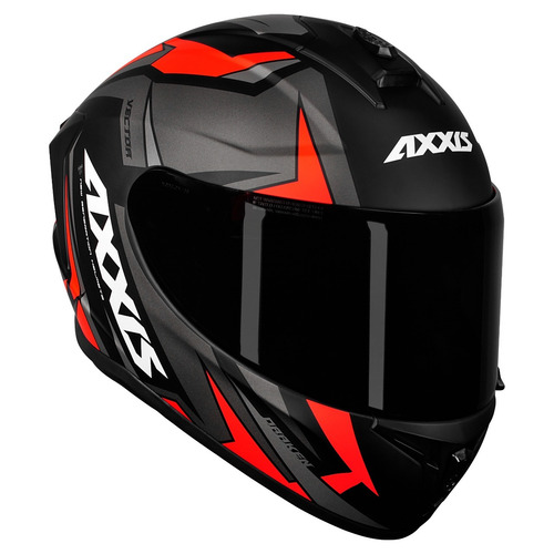 Imagem 3 de 5 de Capacete Axxis Draken Vector Fosco Preto Vermelho 58/m