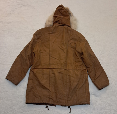 Campera Mujer Parka Gamuza De Cuero Capucha Paris/dakar T38 (Usado)