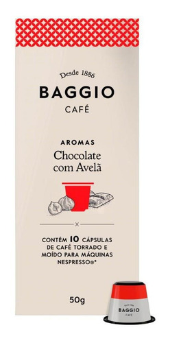 Cápsulas De Café Baggio Chocolate Com Avelã 10 Unidades