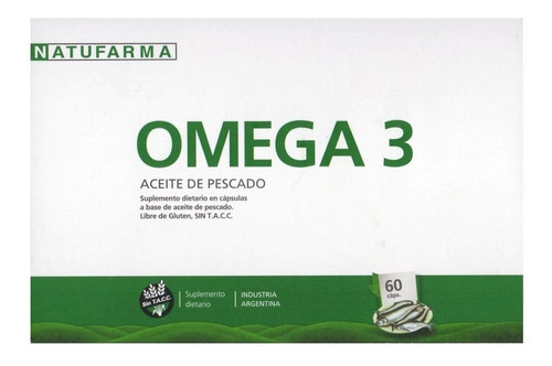 Omega 3 Aceite De Pescado 60 Comp Sin Tacc Apto Celiacos Sabor Sin Sabor