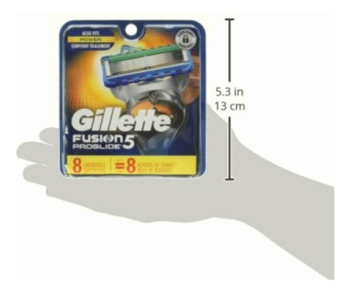 Gillette Fusion5 Proglide Cuchillas De Afeitar Para Hombre,