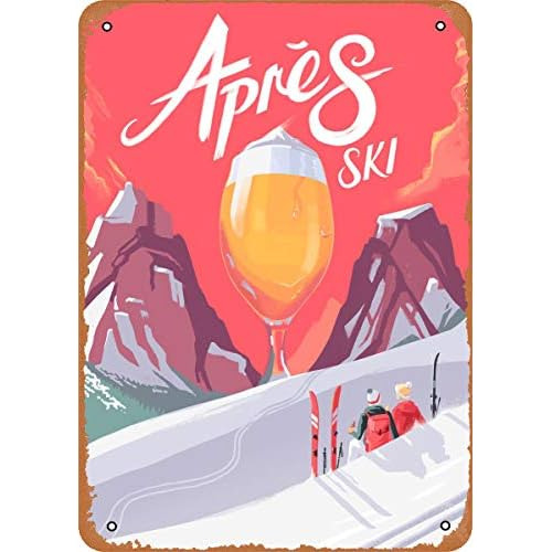 Póster De Esquí, Arte De Pared Apres Ski, 12 X 8 , Pl...