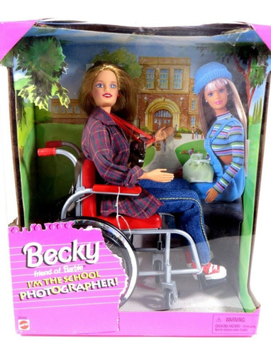 Becky Barbie Photographer Amiga Cadeira Roda Cadeirante 1998