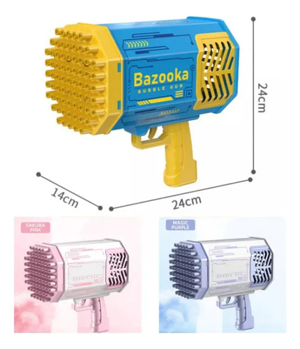 69 Holes Bazooka Kids Handheld Bubble Toy Gatling