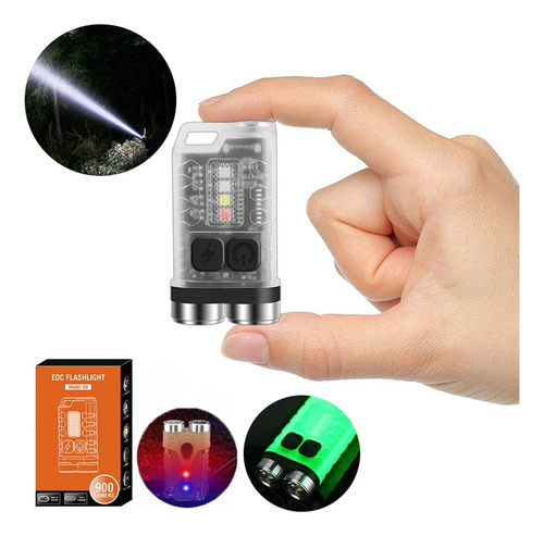 Con Linterna Usb Linterna Carga Llavero Edc V3