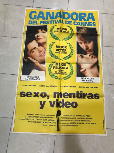 Antiguo Afiche De Cine - Sexo Mentiras Y Videos-envio