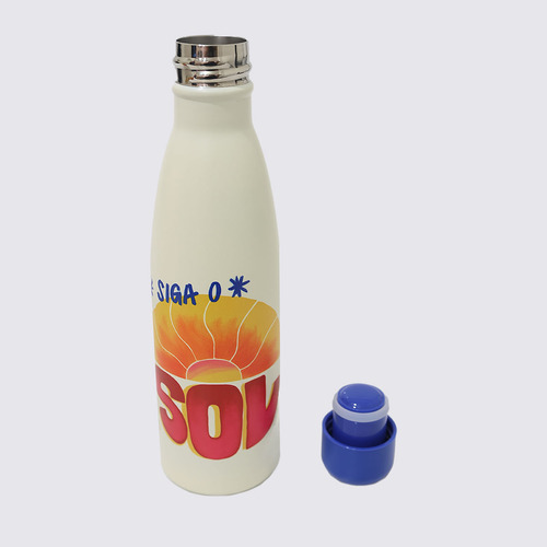 Garrafa Farm Glub Glub Siga O Sol 500 Ml Cor Branco