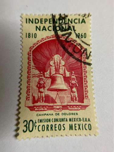 Sello México 1960  Campana De Dolores  