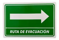 Comprar 10pz Señalamiento Letrero Ruta De Evacuación Derecha 20x30cm