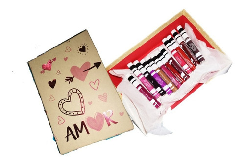 Labial Liquido Mate Tinta 12 Pzs + Caja Amor Envio Gratis 