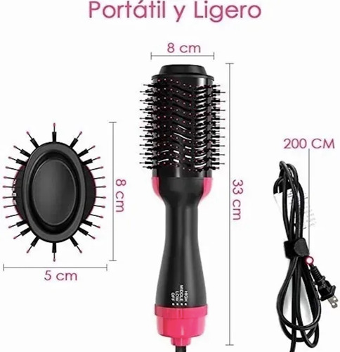 Imagen 5 de 7 de Cepillo Cabello Alaciador Rizado Secador Termico Profesional