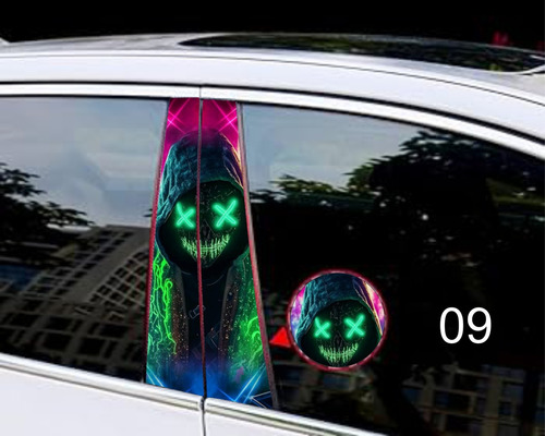 Juego D Calcomanías Para Postes Entrepiertas Para Carro (Usado)