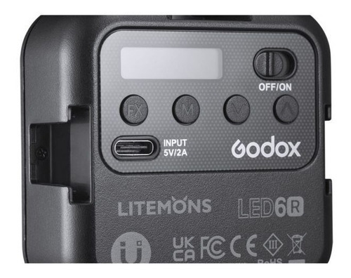 Lámpara Led Mini Rgb Cct Vlogging 6r Godox Color De La Estructura Negro