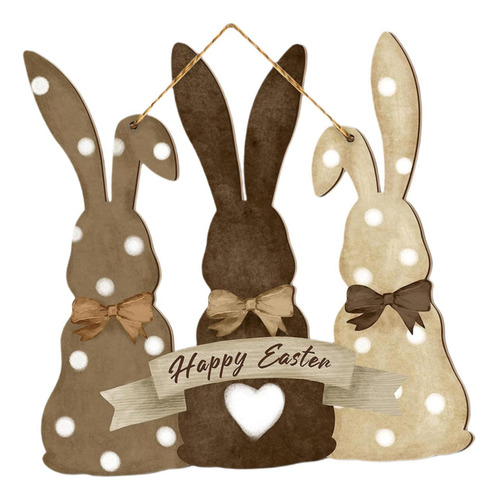 Placa Colgante De Madera De Pascua Para Puerta, Placa De