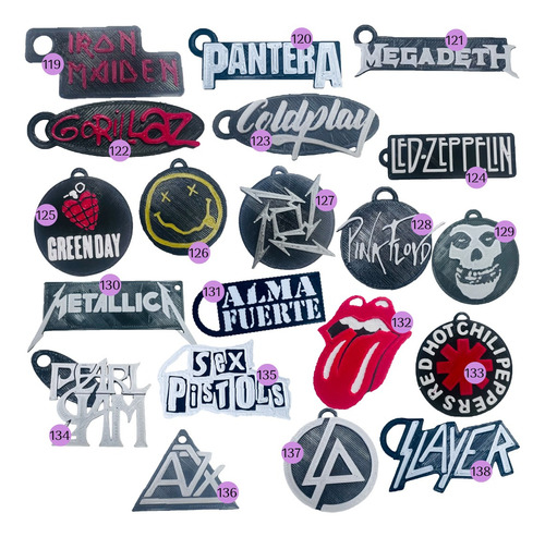 Llaveros Futbol / Anime / Bandas Rock Souvenir 3d X 30 Unid