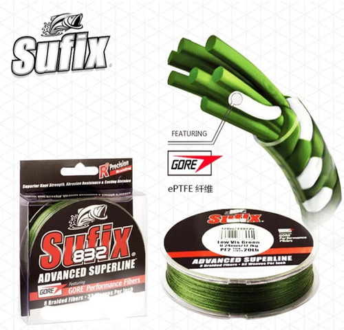 Línea De Pesca Multifilamento Sufix 832,0.28mm/22.8kg,100mts