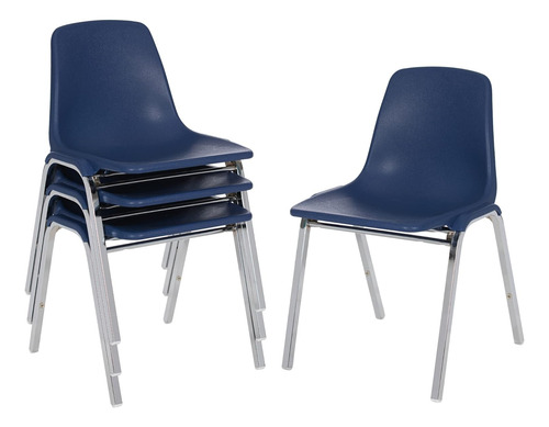 Silla Apilable Poly Shell, Color Azul