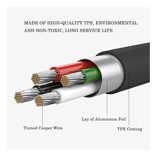 Cable Para Bose Jbl Auricular Qc25 Qc35 Oe2i Con Microfono