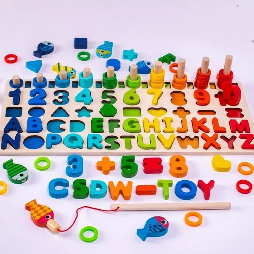 Educacional Tabuleiro Letras Números Figuras