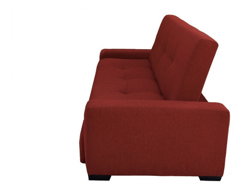 Sofa Cama Sofacama Futon Sillon Sala Mobleco Color Rojo Diseño De La Tela Loneta
