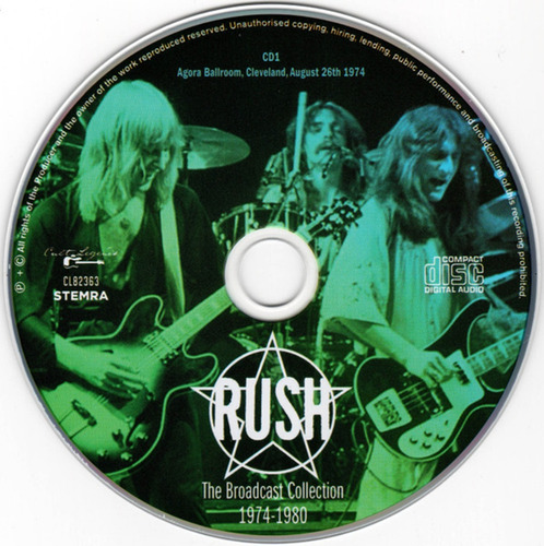 Rush The Broadcast Collection 1974-1980 Boxset 5cd Nuevo