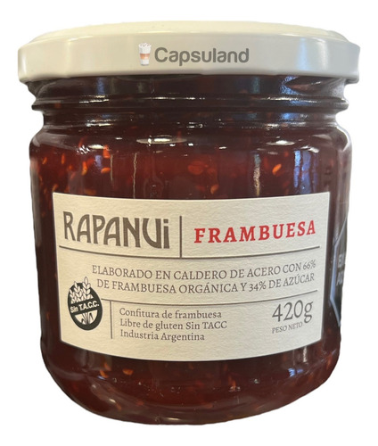 Mermelada Rapanui Dulce De Frambuesa 420g Premium Sin Tacc