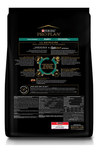 Imagen 2 de 9 de Alimento Para Perro Proplan Cachorro Razas Pequeñas De 7.5kg
