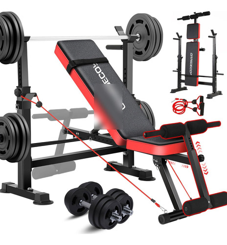 Oppsdecor Juego De Banco De Entrenamiento 6 En 1 Banco De