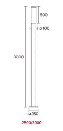Farola Piso Exterior 300 Cms Alumbrado Jardín Mod 2500 Fw