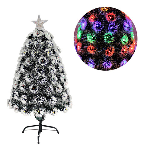 Árbol De Navidad Led Nevado Con Estrella 90 Cm Fibra Óptica