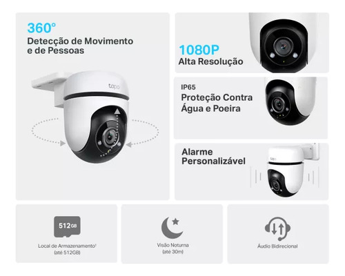Câmera Externa 360° Wi-fi Tp-link Tapo Tc40 1080p Full Hd