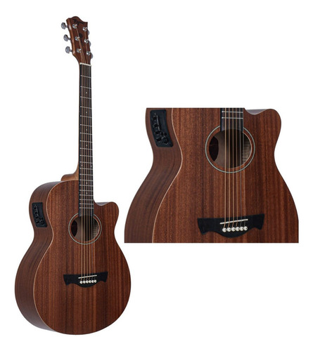 Violão eletroacústica Tagima Dallas Mahogany para destros natural mate