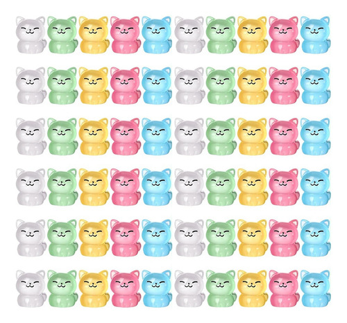 60 Figuras Luminosas De Gato En Miniatura De Resina, Bonito