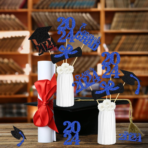 Centros De Mesa De Fiesta De Graduación Azules Para Mesas 20
