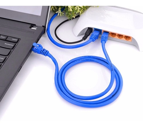 Cabo De Rede Azul 20 Metros Internet Crimpado Cat5e Lan Rj45