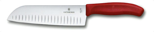 Victorinox Cuchillo Santoku Para Chef,hoja De 17 Cm,rojo Color Rojo