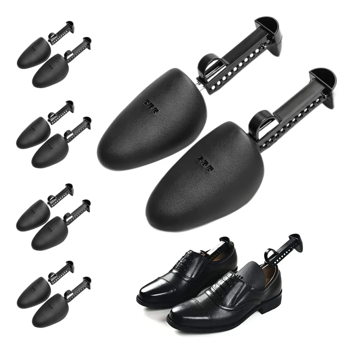 5 pares hormas hombre zapato calzado evita arrugas ajustables plástico color negro