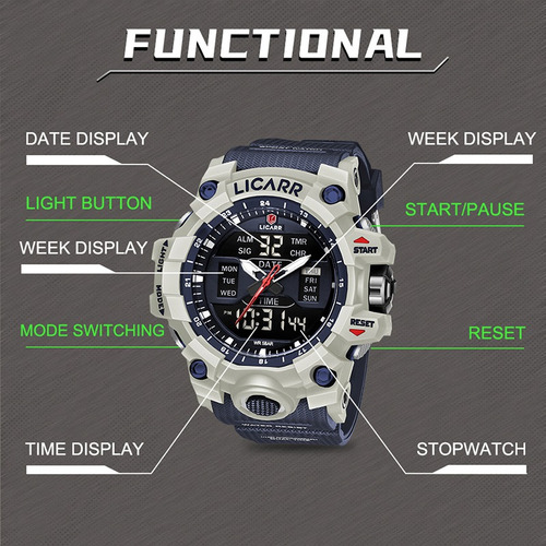 Relojes Militares Deportivos Para Hombre, Reloj Con Alarma Y