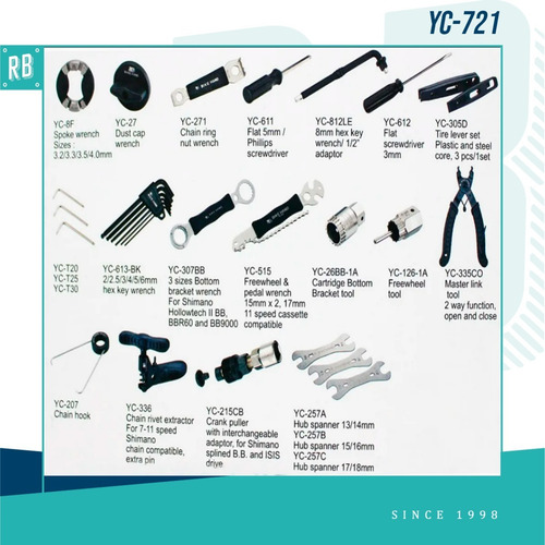 Imagen 3 de 10 de Caja Herramientas Bike Hand Yc-721 Profesional Maletin