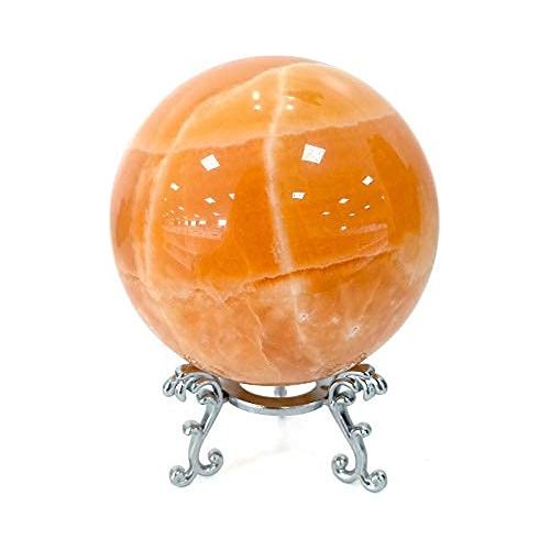 Esfera De Calcita Naranja De 2.3 Pulgadas Piedras Curat...