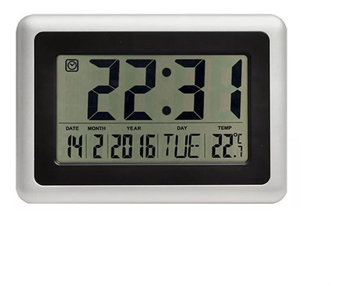 Imagen 1 de 8 de Reloj De Pared Grande Lcd 7 Temperatura Fecha Alarma Snooze