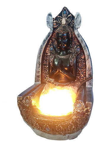 Lampara De Sal Buda 21x12 Cm Meditación Ganesh Mundo Hindú