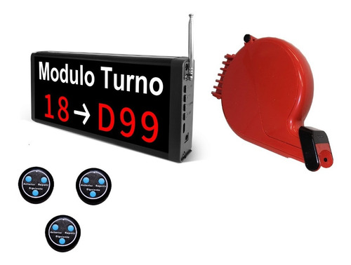 Kit Turnomatic Modulo-numero Inalambrico Con 3 Botones Y Más