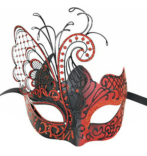 Máscara Veneciana Roja Para Mujer