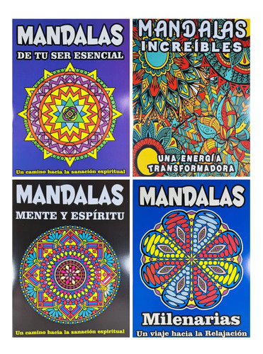 Lote X 4 Libros Para Pintar - Mandalas Antiestres - Dibujos